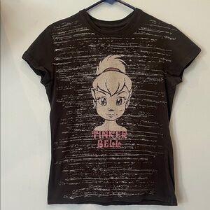 Tinker Bell Black womens  T-Shirt small